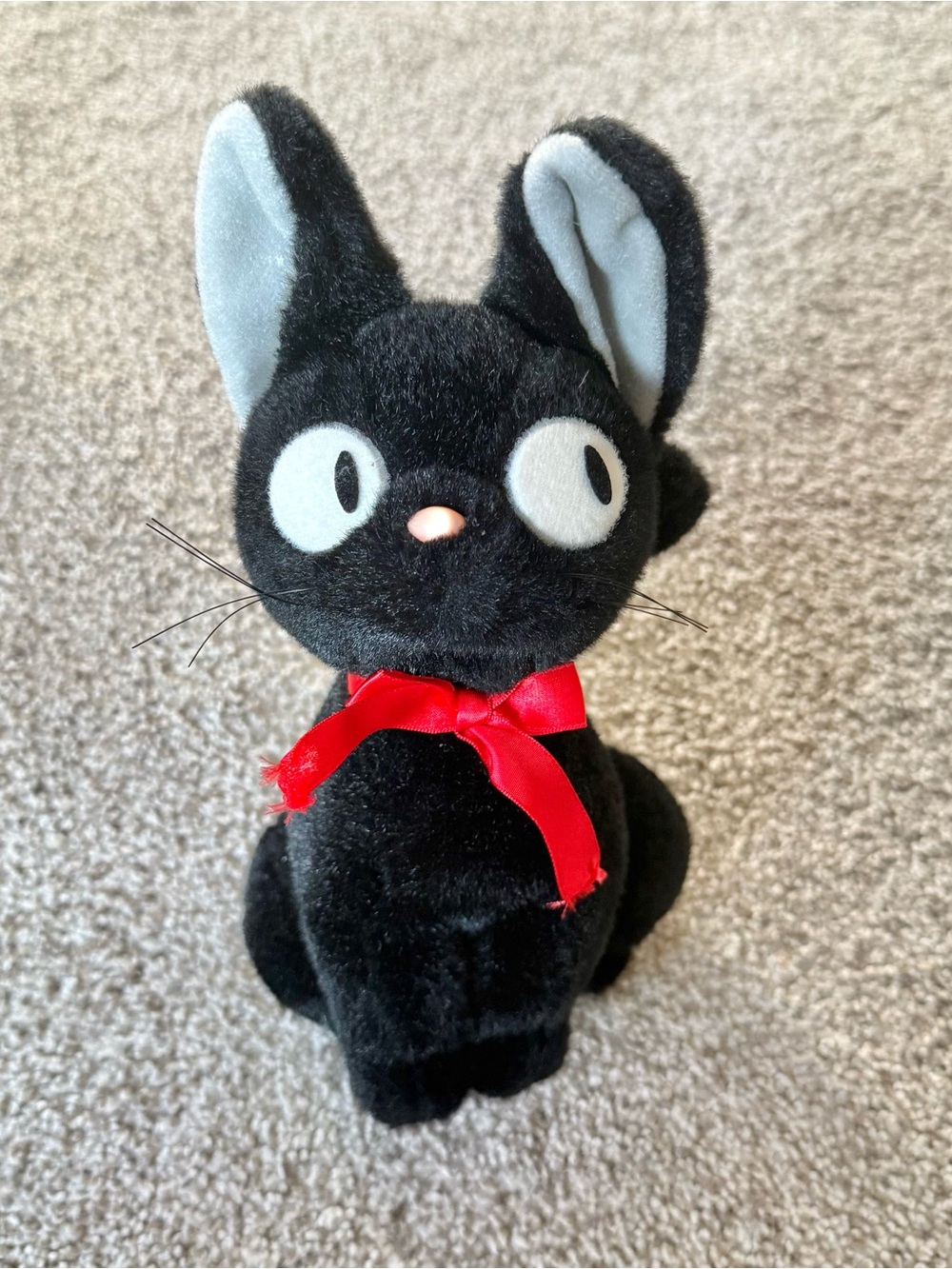 Kiki's Delivery Service Ghibli Jiji Plush Red Ribbon Rare Original